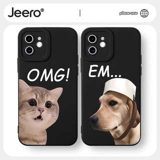 Jeero เคสคู่ เคสไอโฟน คู่รัก กันกระแทกซิลิโคนนุ่มน่ารักตลก เคสโทรศัพท์ Compatible for iPhone 14 13 12 11 Pro Max SE 2020 X XR XS 8 7 ip 6S 6 Plus HFF1667