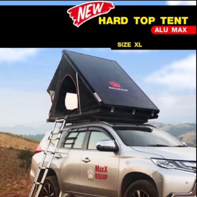 AluMaxx เต้นท์หลังคารถ Roof Top Tent อลูมิเนียมทั้งหลัง รุ่นใหม่กันสาดสีบรอนด์ สาย แคมป์ปิ้ง ห้ามพาด