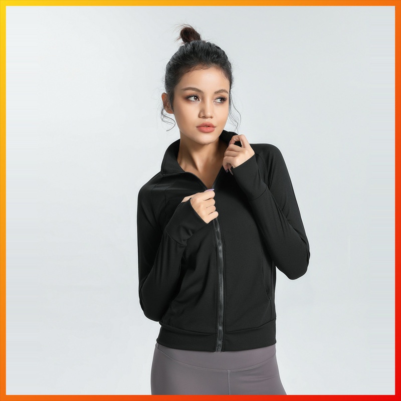 Lululemon ใหม่เสื้อโค้ทแจ็คเก็ตสําหรับสตรีแขนยาวกันลมเหมาะกับการเล่นโยคะกีฬา 1282