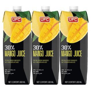 ส่งฟรี  ยูเอฟซี น้ำมะม่วง30% ขนาด 1000ml ยกแพ็ค 3กล่อง 1L 1ลิตร UFC MANGO JUICE     ฟรีปลายทาง