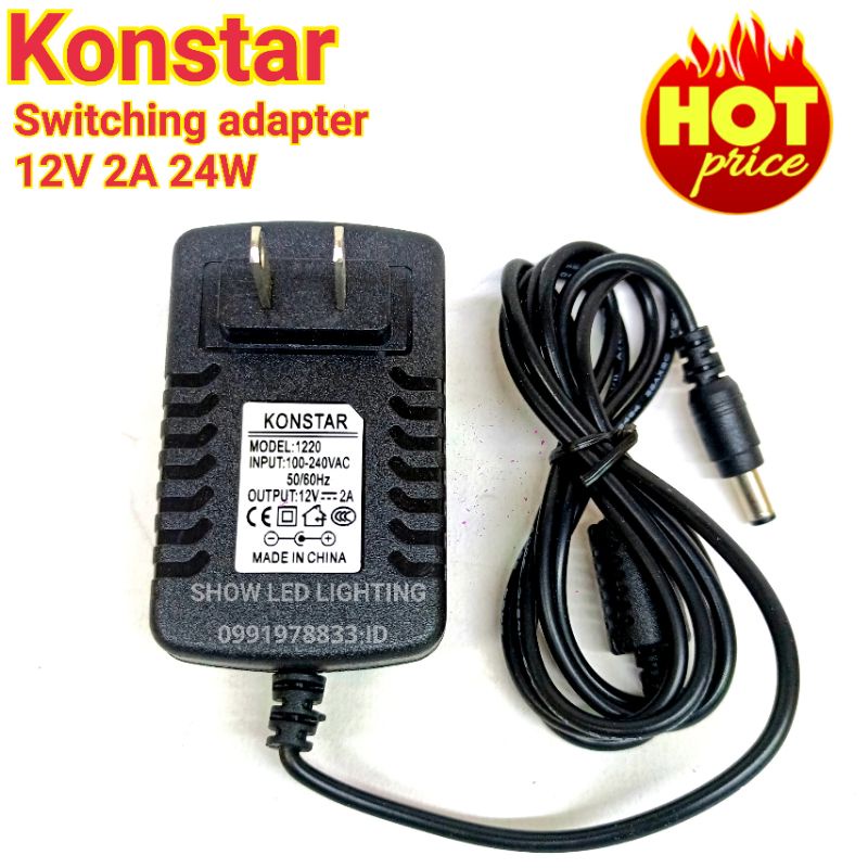 สวิทชิ่ง adapter Konstar 12v 2a 24w switching power supply สวิตชิ่งพาเวอร์ซัพพลาย หม้อแปลงไฟ อะแด็บเตอร์แปลงไฟ
