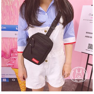 korea ss กระเป๋าสะพายข้างด้านหน้าแต่งด้วยห่วง Tbtsport 2ซิป