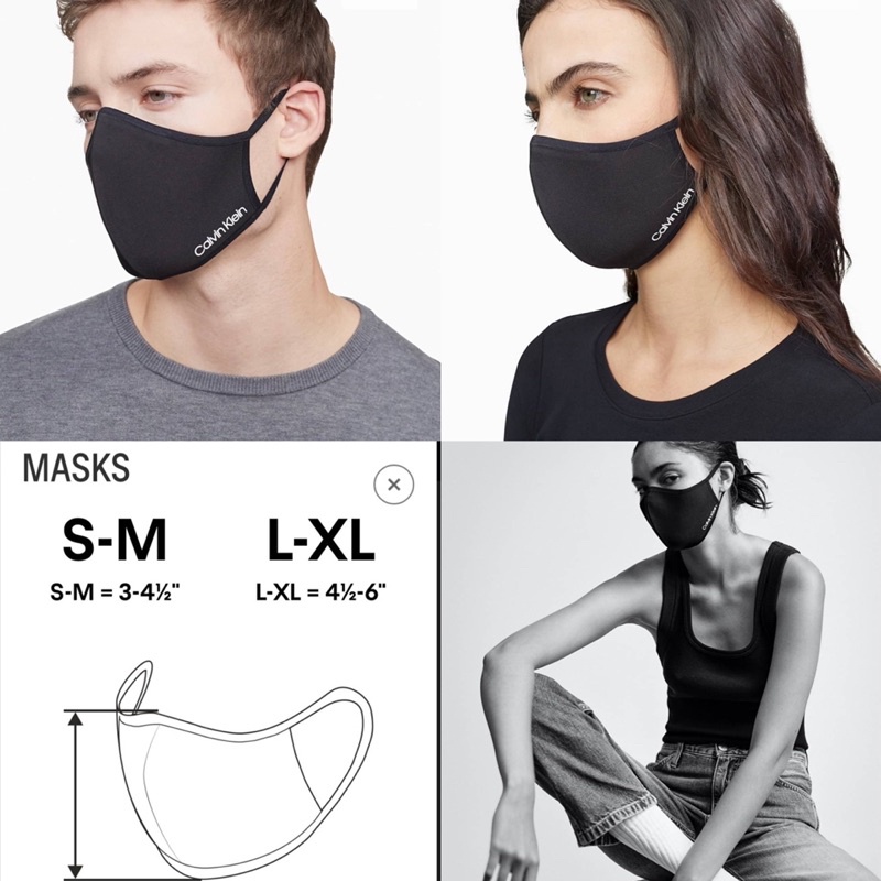 Mask Calvin Klein สีดำ 😷 มีให้เลือก2 Size S-M,L-XL (1แพคมี3ชิ้นนะคะ) |  Shopee Thailand