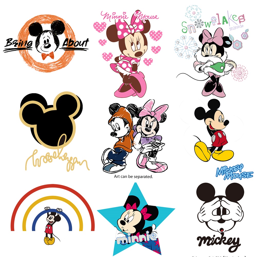 สติกเกอร์ พิมพ์ลายการ์ตูนดิสนีย์ มิกกี้เมาส์ ธีมแอนิเมชั่น คลาสสิก ความร้อน สําหรับตกแต่งเสื้อผ้า