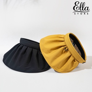 Ellastore123 หมวกปีกกว้าง ผ้าฝ้าย นิ่มมาก ป้องกันรังสียูวี สําหรับผู้หญิง ตั้งแคมป์