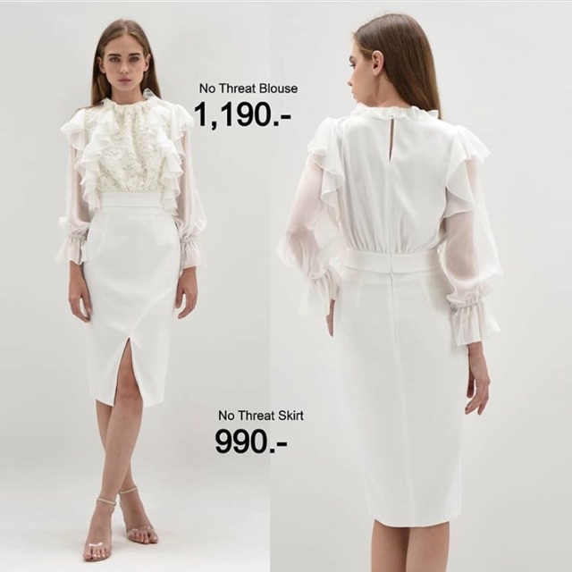 Skirt from #m2spop สีขาว ไม่บาง