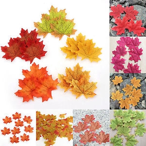 ใบเมเปิ้ล 6 สี 100 ชิ้นสําหรับประดับตกแต่ง