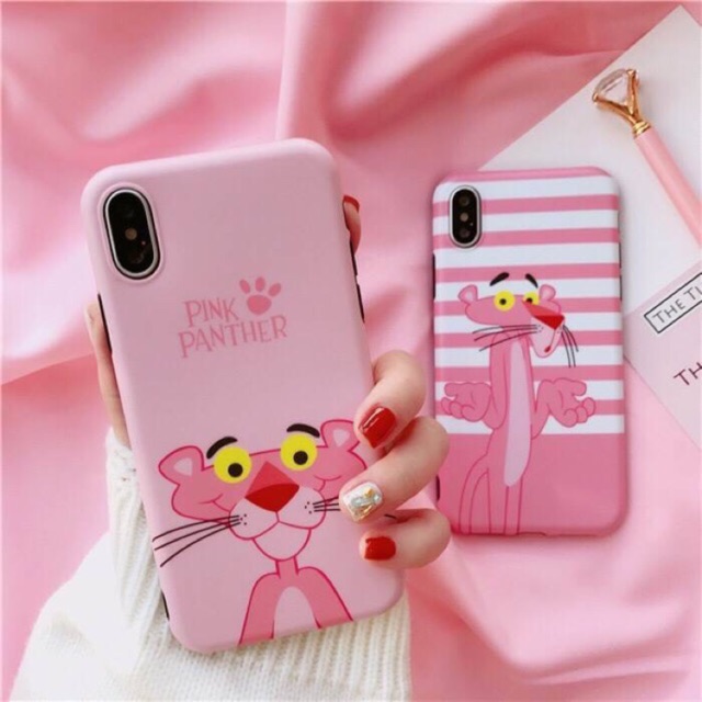 Pink panther ลายทาง Pink panther พื้นชมพู  iPhone 6/6s/6+/6s+/7/7+/8/8+/X