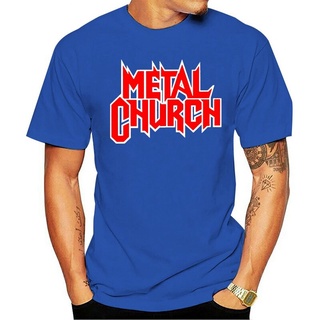 เสื้อยืด พิมพ์ลายโลโก้ Metal Church Logo (สีดํา)สามารถปรับแต่งได้