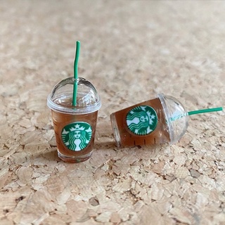 แก้วกาแฟจิ๋ว แก้วสตาร์บัคจิ๋ว ของตกแต่งบ้านตุ๊กตา