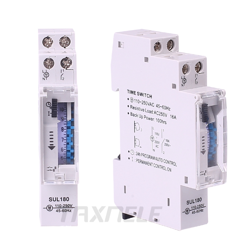 Din Rail SUL180 Time Switch สวิตช์จับเวลาแบบกลไก 24 ชั่วโมงตัวจับเวลาโปรแกรม 16A Time Switch