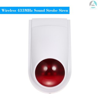 ☀[ready stock]☀Wireless Sound Strobe Siren Alarm Host Flash Light Alarm Outdoor Waterproof Compatible with 433MHz Remote Control, Door Sensor, PIR detector Home Security Alarm System