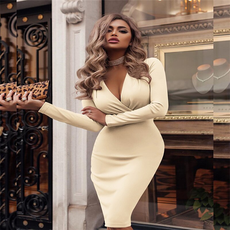 AEL Women Vintage Sexy Bodycon Dress 2024 New Hot Girl dress main image 1
