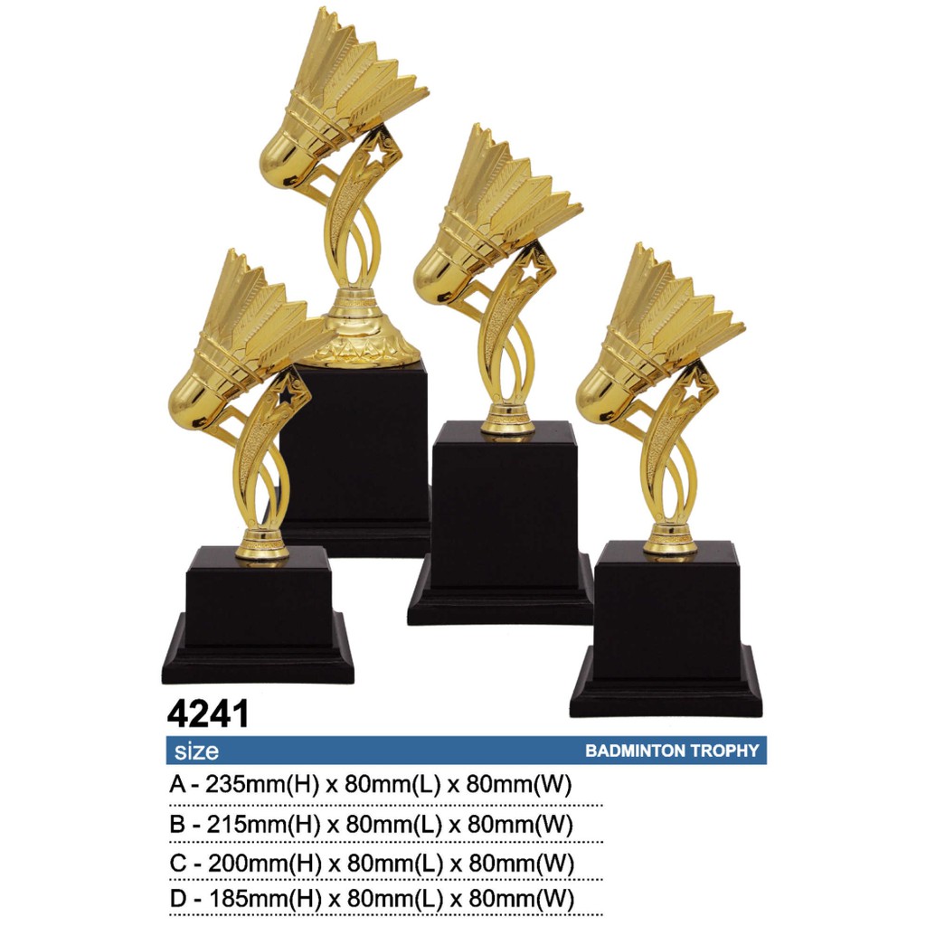 4241 ถ้วยรางวัลแบดมินตัน ถ้วยรางวัลรุ่นใหม่ ถ้วยรางวัลพลาสติกคุณภาพดีที่สุด