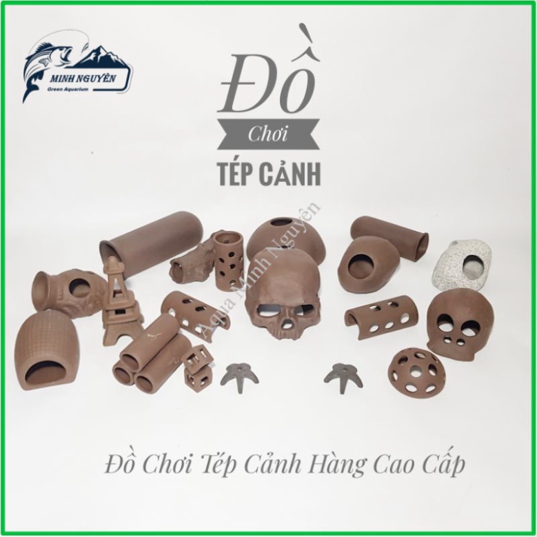 ของเล่นกุ้งถ้ําสําหรับกุ้งตู้ปลา - ถ้ํากุ้ง ถ้ํา Pleco - ของเล่นกุ้งประดับ คอมโบ