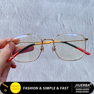 【JIUERBA】COD แว่นตาป้องกันรังสีสไตล์แฟชั่นเกาหลีสำหรับผู้หญิงแว่นตาทรงกลมสไตล์ย้อนยุค