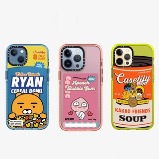 Casetify เคสโทรศัพท์มือถือแบบนิ่ม ใส เรืองแสง ลาย Kakao Friends RYAN APEACH สําหรับ For iPhone 7 8 Plus X XS XR 11 12 13 Pro Max