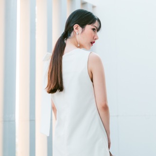 Overbears Bow - shoulder mini dress ชุดทำงาน เดรสสั้น