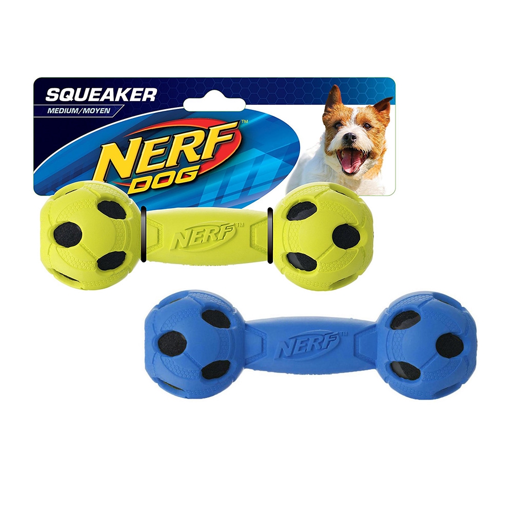 Nerf Dog Squeaker Tennis Bar Balls/ Meduim 7นิ้ว ของเล่นสุนัข (แบบแข็ง/ทรงดัมเบล) (2230)