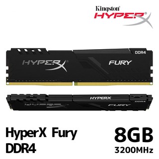 8GB (8GBx1) DDR4/3200 RAM PC (แรมพีซี) KINGSTON HyperX FURY BLACK (HX432C16FB3/8)(KF432C16BB/8)