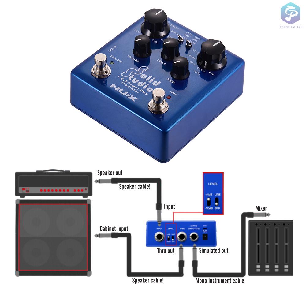 NUX Solid Studio IR & Power Amp Simulator Guitar Effect Dual Footswitch  Built-in 8 Cabinet 8 Microphone 3 Power Amp Tube | Shopee Thailand