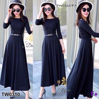 Maxi dress เดรสสีพื้นดำ (โค้ดช้อปฟรี 85 บาท)