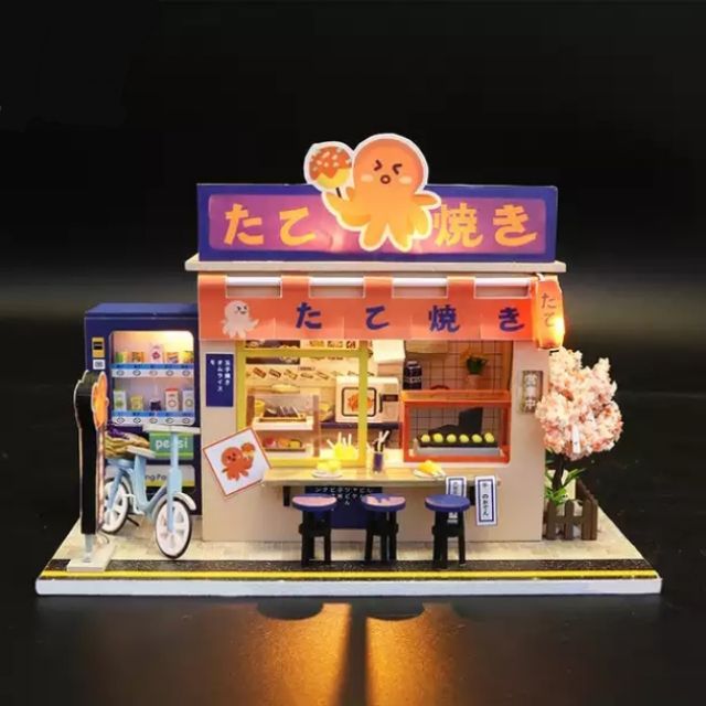 [พร้อมส่ง] บ้านตุ๊กตาdiy Star Takoyaki ไม่มีฝาครอบกันฝุ่น