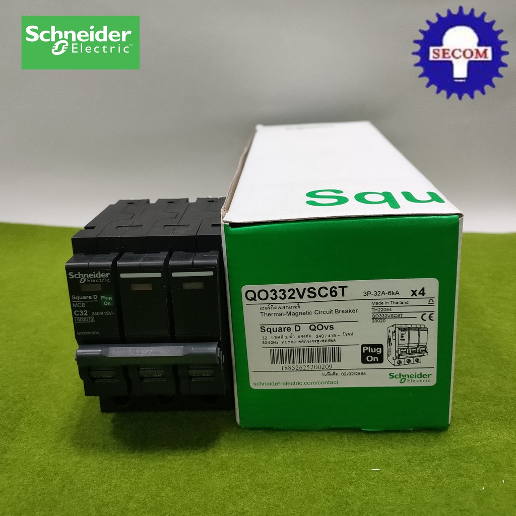 Schneider QO332VSC6T 3P 32A ลูกเซอร์กิตเบรคเกอร์ ชไนเดอร์ SQD ของแท้ เป็นตัวแทนจำหน่าย