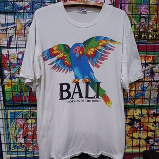 เสื้อยืดมือสอง Vintage Usa🦜 นกแก้ว สีสวยๆ งานเก่า ตะเข็บเดี่ยว Size  XL.อก24.5/ยาว30