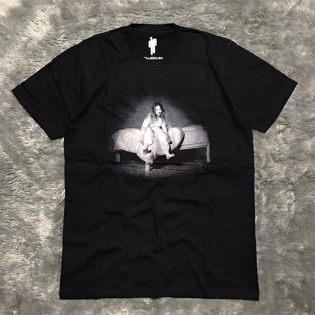 ใหม่ เสื้อยืด ลาย Billie Eilish Fall Sleep สีดํา ของแท้ สําหรับผู้ชาย | Billie EILISH ชุดนอน สีดํา ข