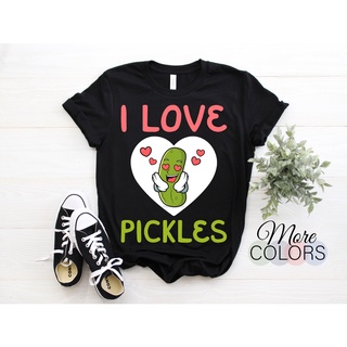 เสื้อยืดพิมพ์ลายแฟชั่น เสื้อยืด พิมพ์ลายแตงกวา I Love Pickles ของขวัญวันฮาโลวีน สําหรับผู้ใหญ่