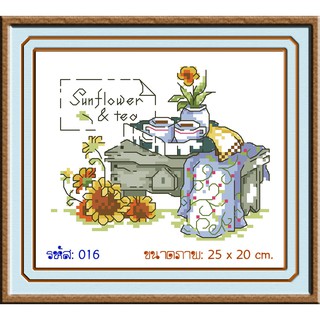 ไอแอมครอสติช iamcrossstitch DIY รหัส L-016 25x20 cm. ชุดอุปกรณ์งานฝีมือปักครอสติชครบชุด