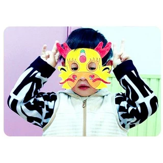 DIY Mask หน้ากากระบายสี หน้ากากลายการ์ตูนสัตว์ไม่มีสีให้นะคะ