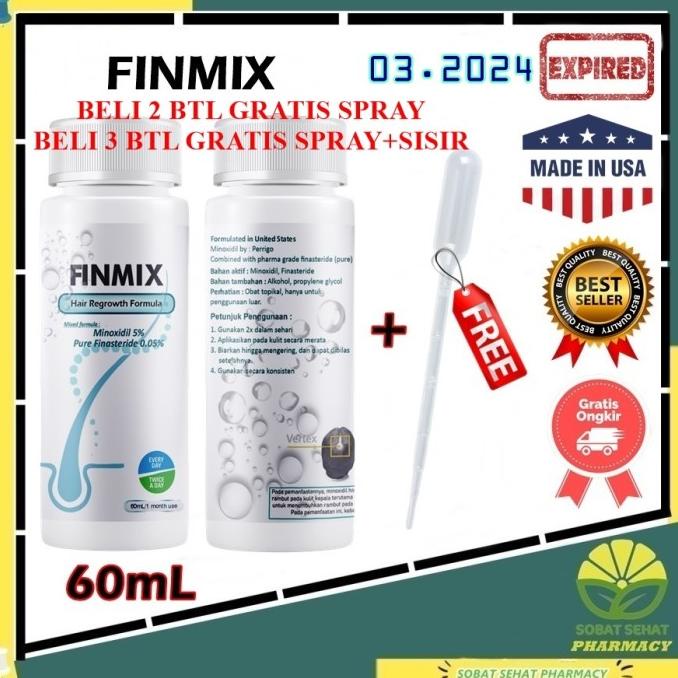 Finmix Minoxidil 5% Finas ของแท้ 0.05% USA ปลูกผม 60 มล.