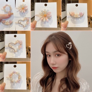 Daisy Rhinestone Hair Clip Side Bangs Clip Female Korean Temperament 2021 New Broken Hair Hairpin