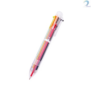 [Gift] Ballpoint Pen Multicolor 6 In 1 Colorful Spring Retractable Design 0.5mm Ballpoint Pen Gift Scrapboonew