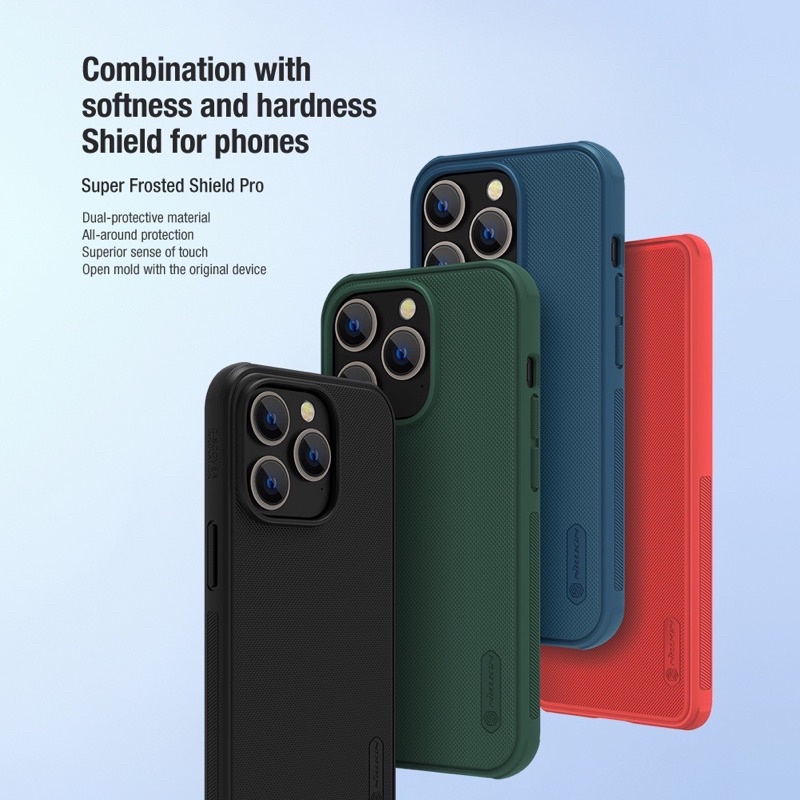 เคสแข็ง Nillkin ของแท้พร้อมขอบยืดหยุ่นสําหรับ iPhone 14 Pro Max Nillkin Spuer Fristed Shield Case