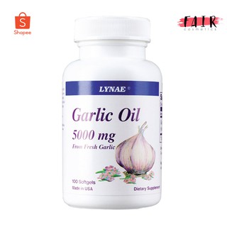 Lynae Garlic Oil 5000 mg. [100 เม็ด] ควบคุมระดับคอเลสเตอรอลในเลือด ควบคุมระดับความดันโลหิต