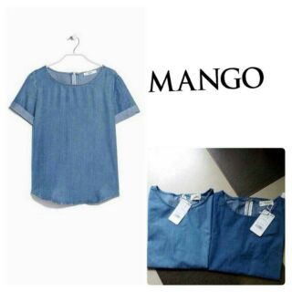 󾕎รุ่นนี้ ขายแต่เสื้อนร้าา󾌳
MANGO DENIM SOFT 
เสื้อยีนส์ผ้าเนื้อดี เสื้อยีนส์แขนสั้น คอกลม ซิปหลัง