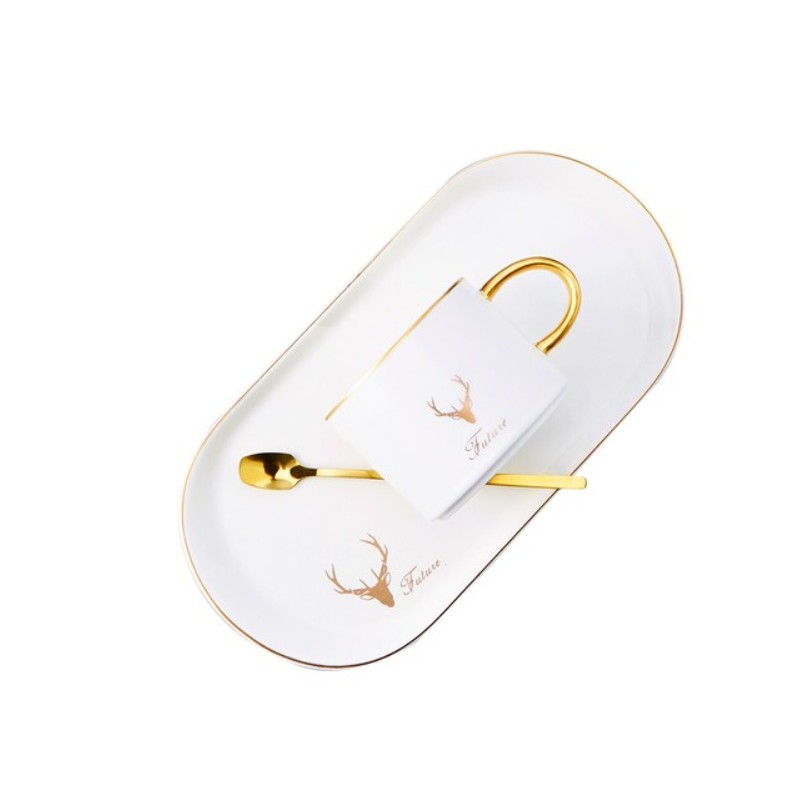 ชุดกาแฟพร้อมจานรองและช้อน CUIZIMATE ลาย FUTURE รุ่น BT3382W สีขาว ขนาด 240 มล. จำนวน 3 ชิ้น