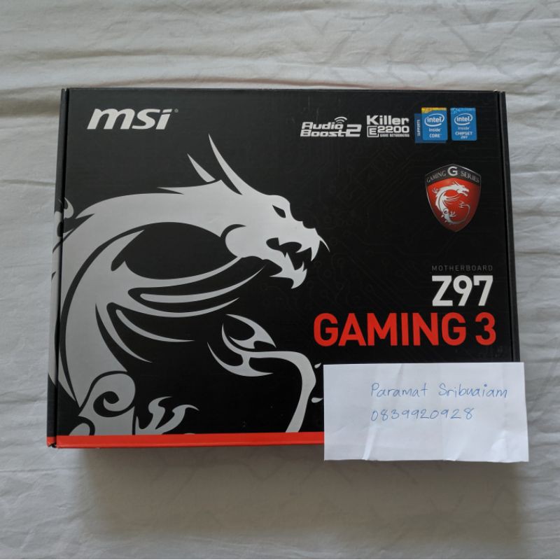 MSI Z97 GAMING 3 LGA 1150 ( มีช่องใส่ M.2 พร้อมกล่อง + อุปกรณ์ครบ รองรับ CPU GEN 4 ทุกตัว)