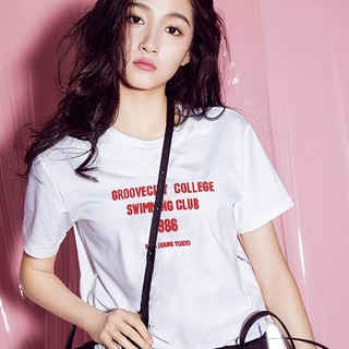 เสื้อยืด แฟชั่น สกรีนลาย GROOVECITY COLLEGE ผ้าเรยอน มี 2 สี