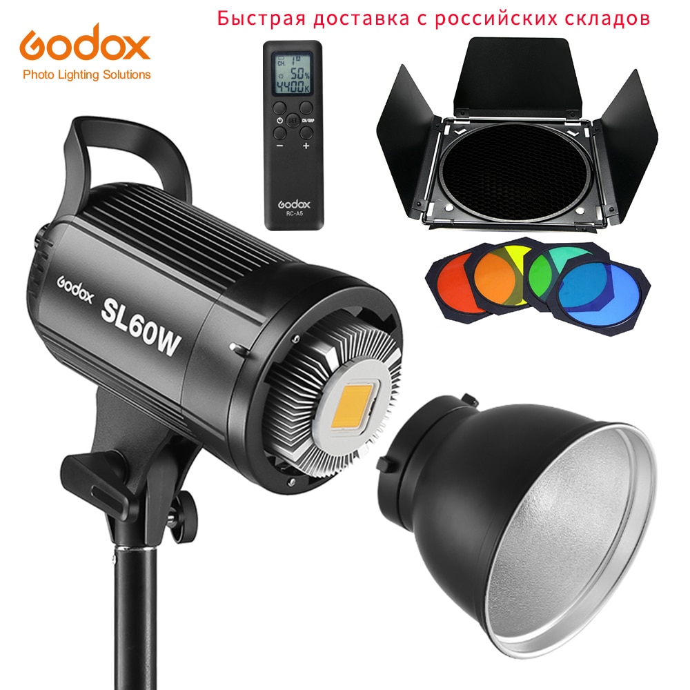 Godox LED Video Light SL-60W SL60W 5600K รุ่นสีขาววิดีโอแสงต่อเนื่อง Bowens Mount สําหรับสตูดิโอบันท