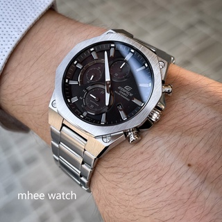 EDIFICE สแตนเลสรุ่นTop กระจกแซฟไฟร์ จอโครโนกราฟ ระบบSolar  หน้าปัดบางเฉียบ EFS-S570D-1AUDF