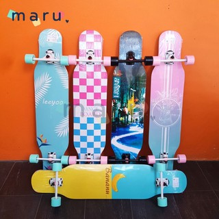 ลองบอร์ด longboard สเก็ตบอร์ด ฝึกทักษะการพริ้วไหวและทรงตัว ล้อเลี้ยวได้ ทรัคแข็งแรง [ 11632 ]