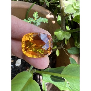 Lab made quartz citrine 40 carats 25x20mm