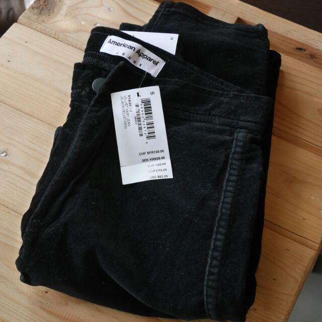 American Apparel ของใหม่ ป้ายห้อย กางเกงเอวสูงสาย hipster จาก USA  รุ่นผ้ากำมะหยี่ size S หายากมาก  