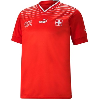 เสื้อกีฬาแขนสั้น ลายทีมชาติฟุตบอล Switzerland 2022 23 ชุดเหย้า สีแดง