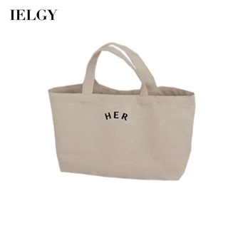 IELGY womens all-match simple letter canvas handbag
