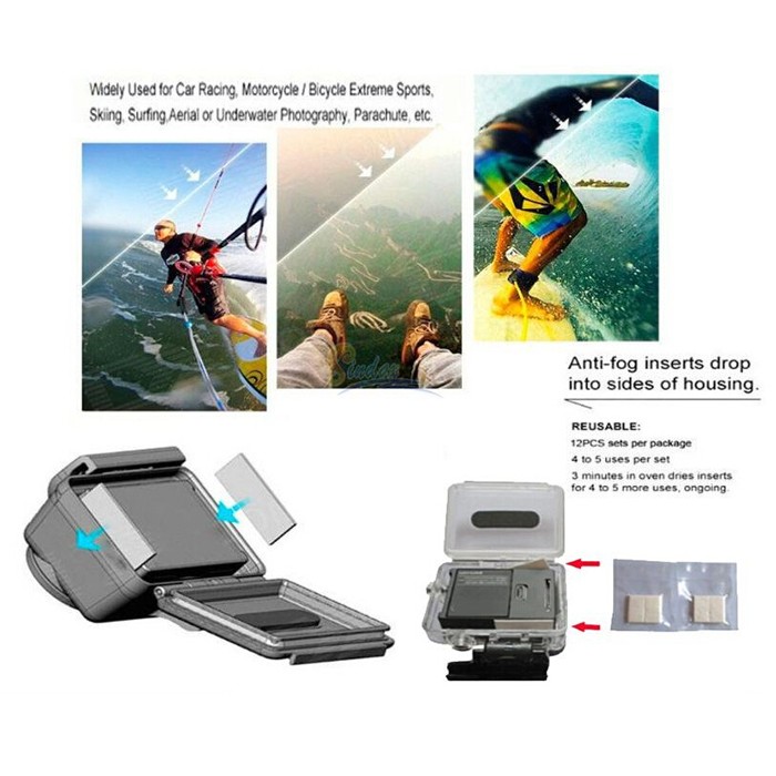 Anti  Fog 12 ชิ้น แผ่นกันฝ้าสำหรับ Gopro Yi SJ4000 Action Camera ทุกรุ่น